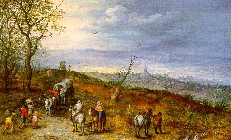 Jan Brueghel Wayside Encounter Norge oil painting art